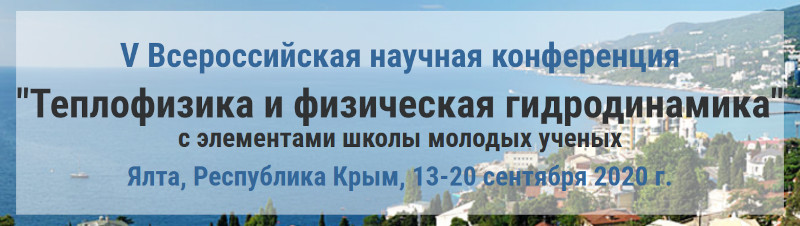 Баннер V Всероссийской конференции «Теплофизика и физическая гидродинамика» (ТФГ2020) с элементами школы молодых ученых