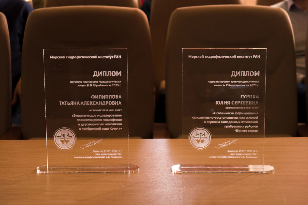 Премии ФГБУН ФИЦ МГИ для молодых ученых